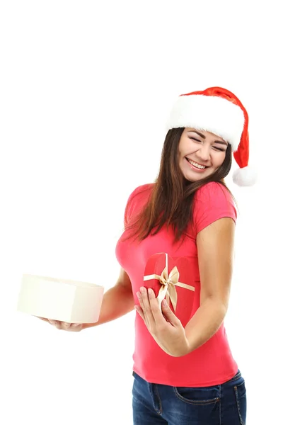 Fille de Noël avec cadeau — Photo