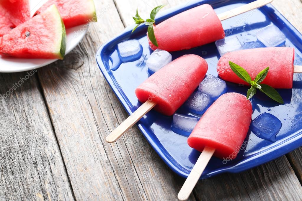 Tasty watermelon popsicle