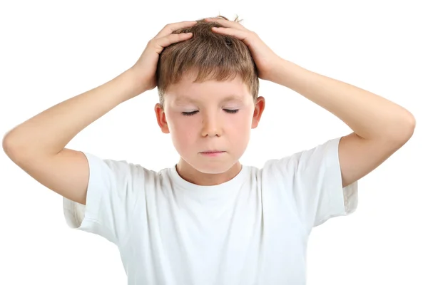 Niño pequeño con los ojos cerrados — Foto de Stock