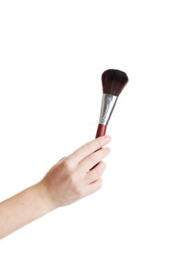 Makyaj için fırça ile el