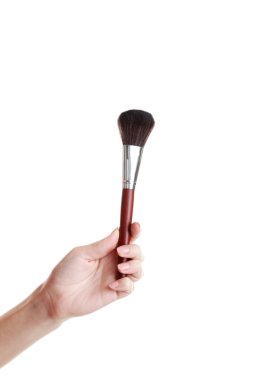 Makyaj için fırça ile el