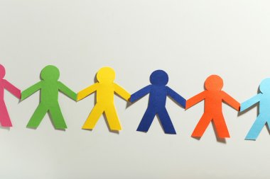 Colorful paper people clipart