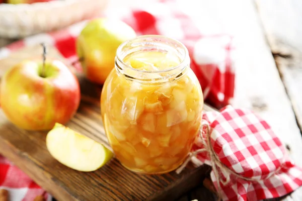 Apfelmarmelade im Glas — Stockfoto