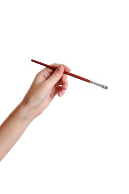 Makyaj için fırça ile el