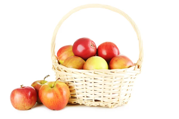 Fresh apples in basket — Stock Photo, Image