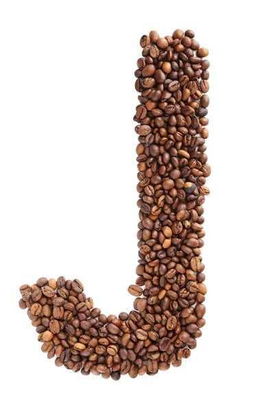 Coffee beans letter J — Stock Photo, Image