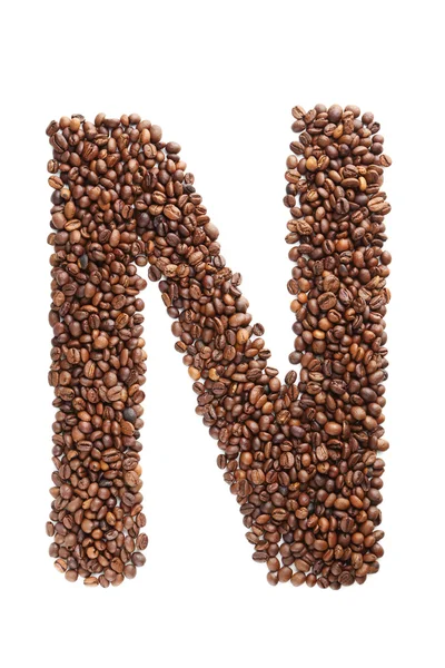 Coffee beans letter N — Stock Photo, Image