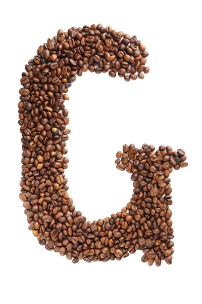 Coffee beans letter G — Stock Photo, Image