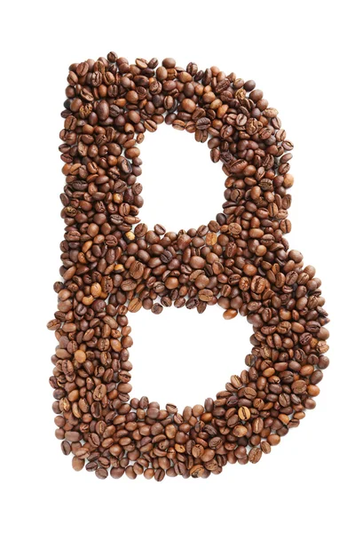 Кофейные зерна буква B — стоковое фото