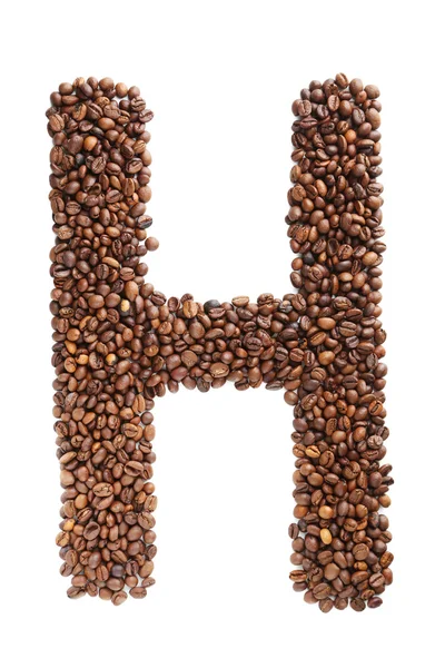 Coffee beans letter H — Stock Photo, Image