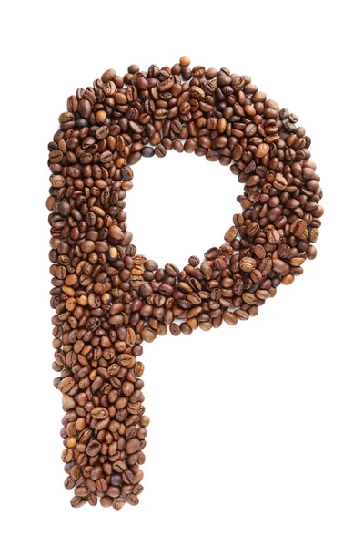 Coffee beans letter P — Stock Photo, Image