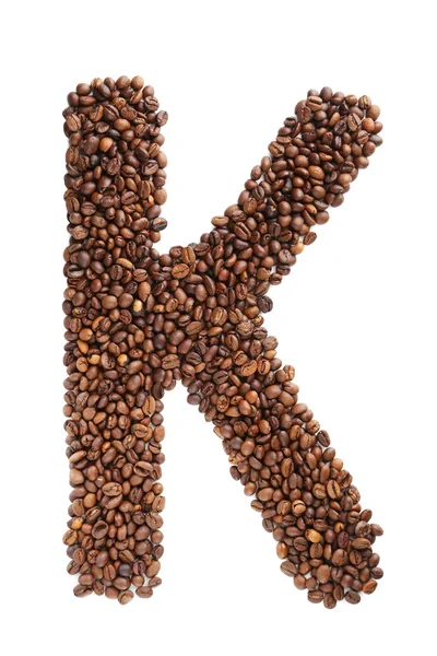 Coffee beans letter K — Stock Photo, Image