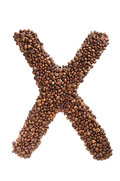 Coffee beans letter X — Stock Photo, Image