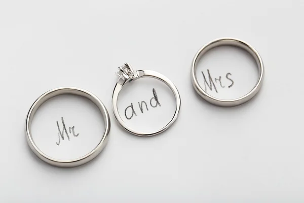 Silver wedding rings — Stock Photo, Image