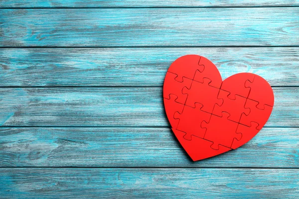 Red puzzle heart — Stock Photo, Image