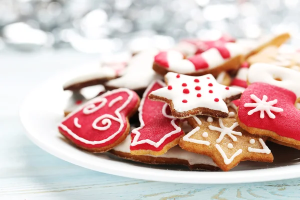 Christmas cookies in plate — Stock Photo, Image