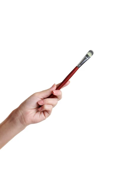 Female hand with brush for make-up — Stock Photo, Image