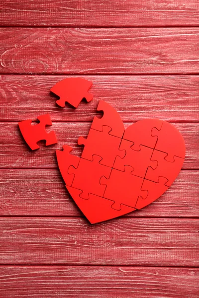 Piros puzzle szív — Stock Fotó