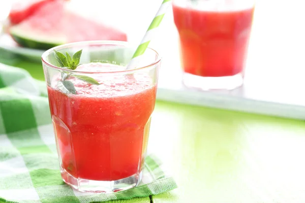 Fresh watermelon juice in the glasses — Stock Photo, Image