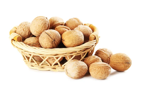 Здоровые грецкие орехи в раковинах — стоковое фото