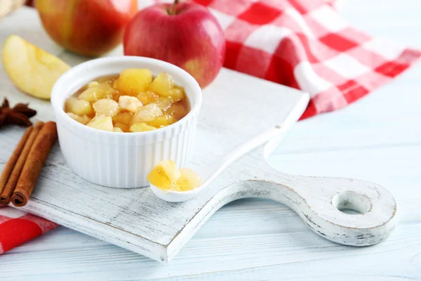 Apple jam in bowl — Stock Photo, Image