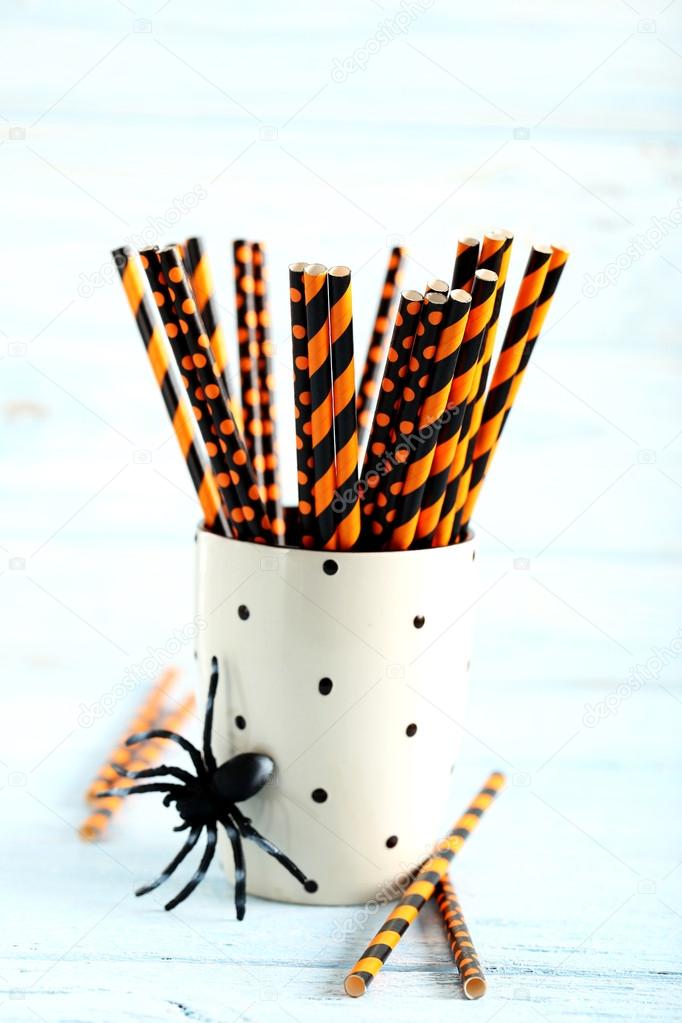 Striped Hallowen drink straws