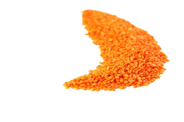 Red lentils  on a white — Stock Photo, Image