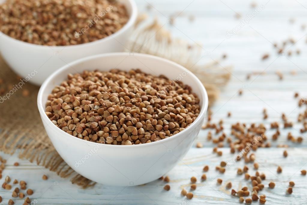 Buckwheat seeds in bowl