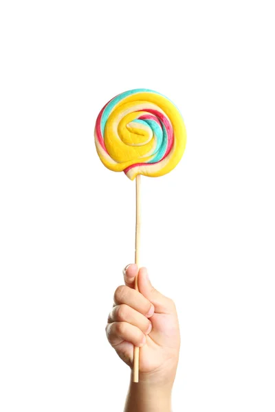 Ruka dítěte lízátko candy — Stock fotografie