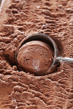 Chocolate ice cream scooped out clipart