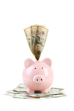 dolar ile pembe piggy banka