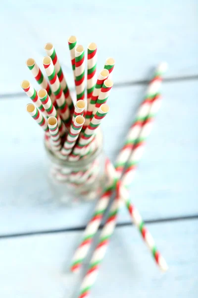 Pajitas de bebida rayadas —  Fotos de Stock