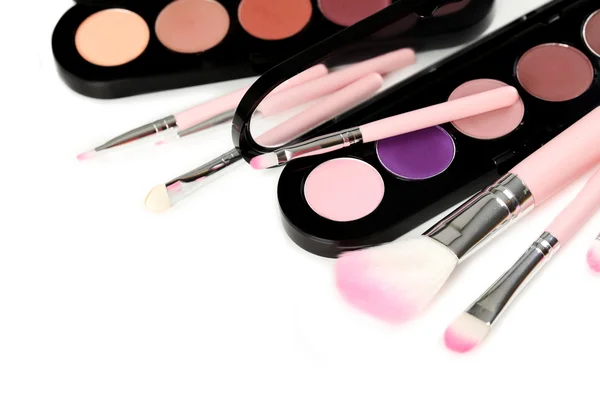 Makeup brush set with palette — Stock Photo, Image