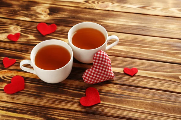 Love hearts with cups — Stock Photo, Image