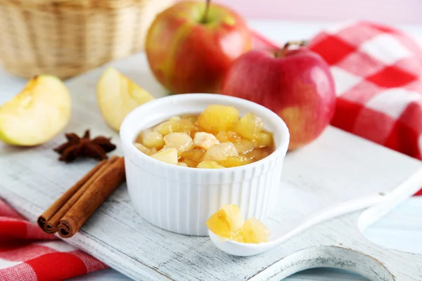 Apple jam in bowl — Stock Photo, Image