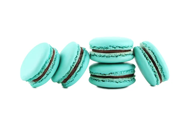 Tasty blue macarons — Stock Photo, Image