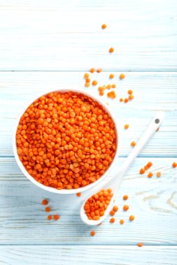 Red lentils in bowl clipart