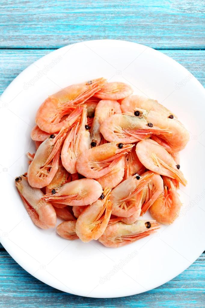 Fresh boiled shrimps