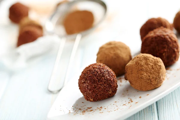 Zoete chocolade truffels — Stockfoto