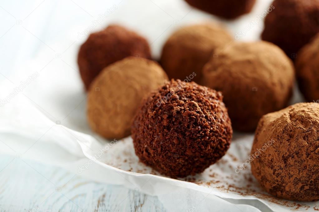 Sweet chocolate truffles