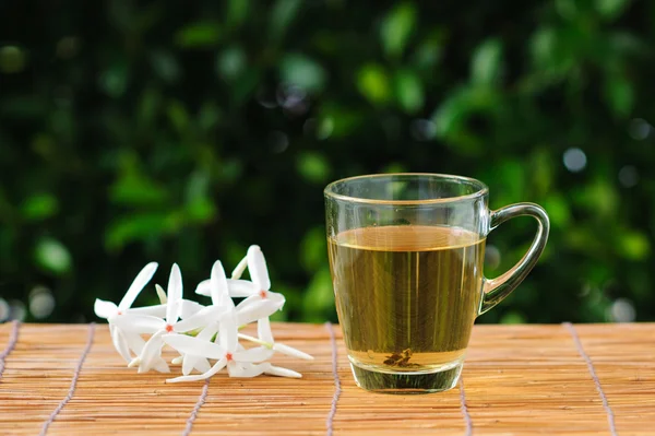 Hot herb tea in glass