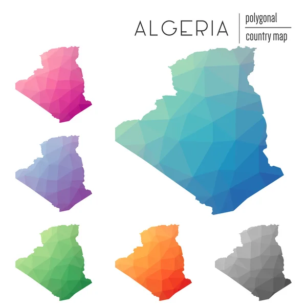 Vektor-polygonale Algerie-Karten. — Stockvektor
