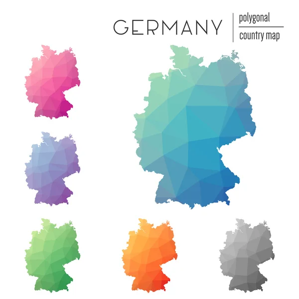 Serie di mappe della Germania poligonale vettoriale . — Vettoriale Stock