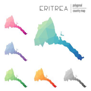 Vektör çokgen Eritre haritaları kümesi.