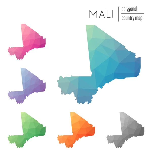 Vektor-polygonale Mali-Karten. — Stockvektor