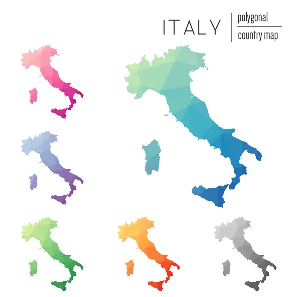 Zbiór wektor Włochy wielokąta mapy. — Wektor stockowy