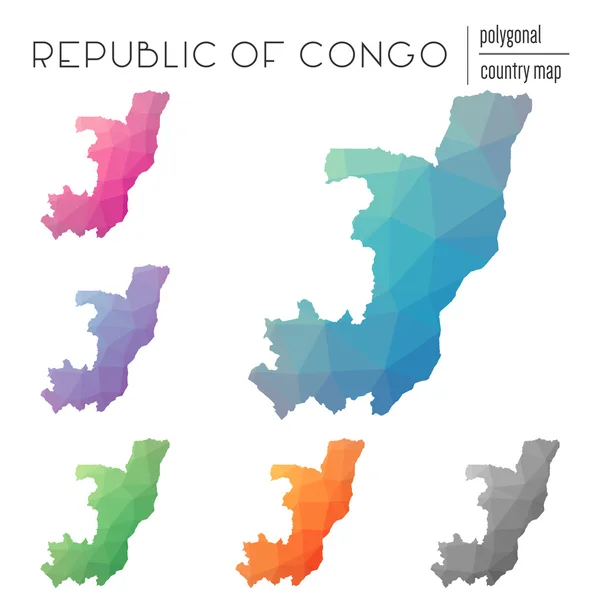 Набор векторных полигональных карт Конго . — стоковый вектор