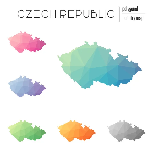 Vektor polygonale Karten der Tschechischen Republik. — Stockvektor
