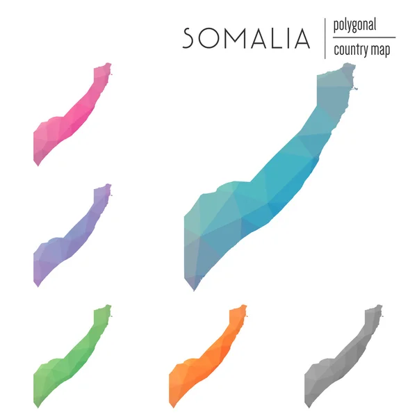 Vektör poligonal Somali haritaların seti. — Stok Vektör