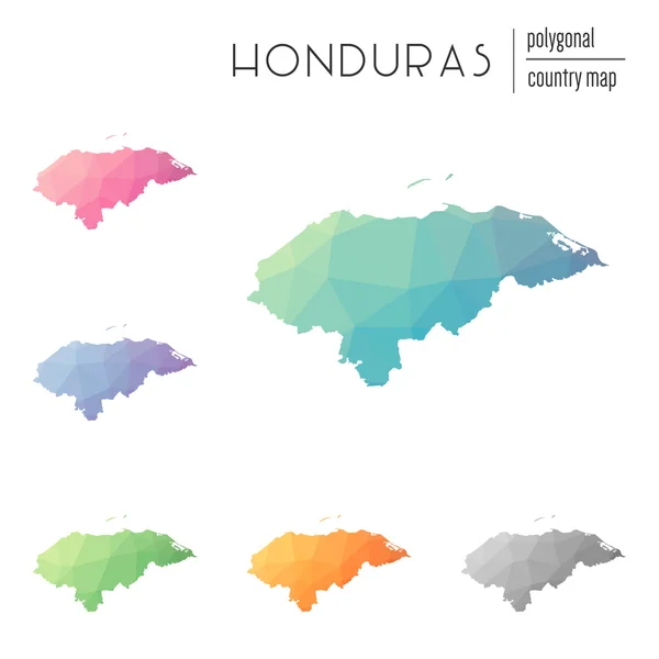 Set von Vektor-polygonalen Honduras-Karten. — Stockvektor